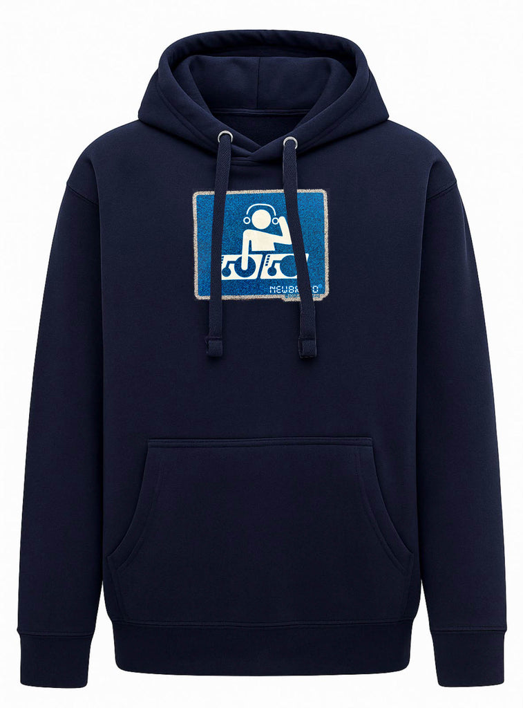 NewBreed®: 1998 Glitter Bathroom DJ Navy Hoodie: Petite Fit