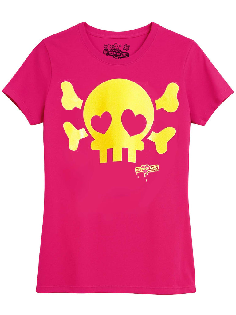 NewBreed Jelly Glitter Skully T Shirt- Regular Fit