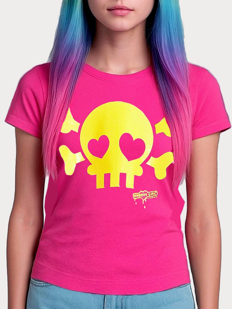 NewBreed Jelly Glitter Skully Snug Baby Tee