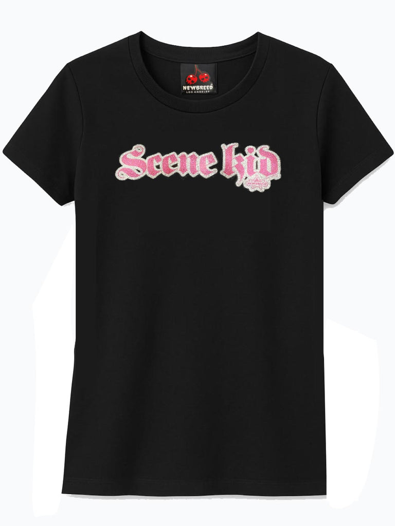 NewBreed®: Y2K Glitter Print Scene-Kid T Shirt- Extremely Limited Run
