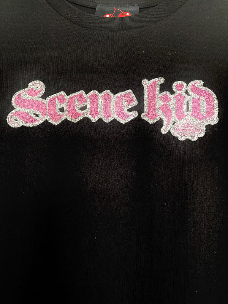 NewBreed®: Y2K Glitter Print Scene-Kid T Shirt- Extremely Limited Run