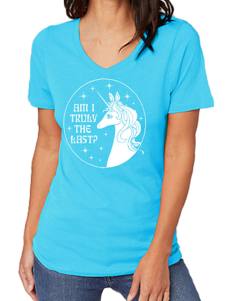 AM I TRULY THE LAST Unicorn V-Neck – NewBreedGirl - OFFICIAL WEBSHOP