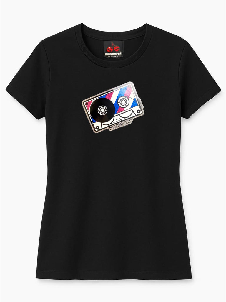 NewBreed®: Authentic 2001 Y2K Glitter Music Cassette T Shirt