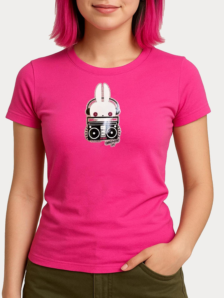 NewBreed®: Y2K Glitter Wired Bombox Bunzy T Shirt-Limited Re-Release