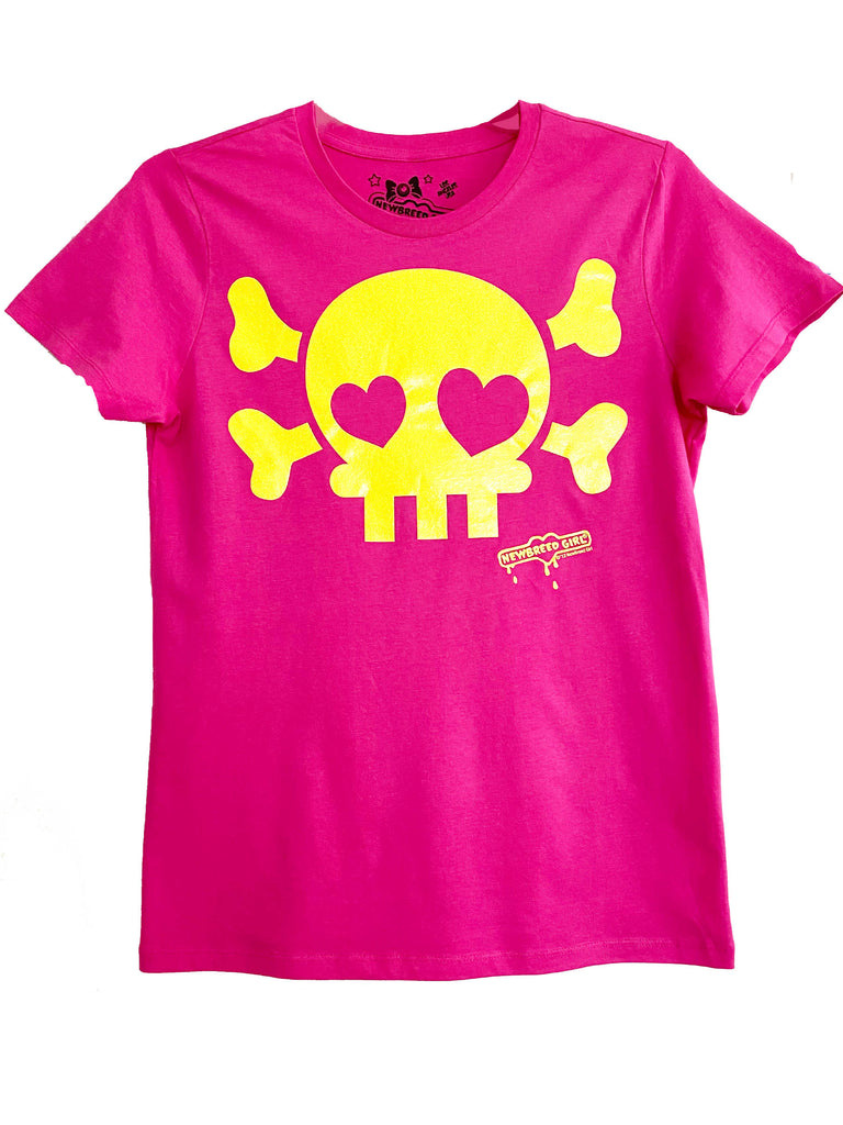 NewBreed Jelly Glitter Skully T Shirt- Regular Fit
