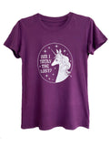 AM I TRULY THE LAST Unicorn Fitted Plum T Shirt
