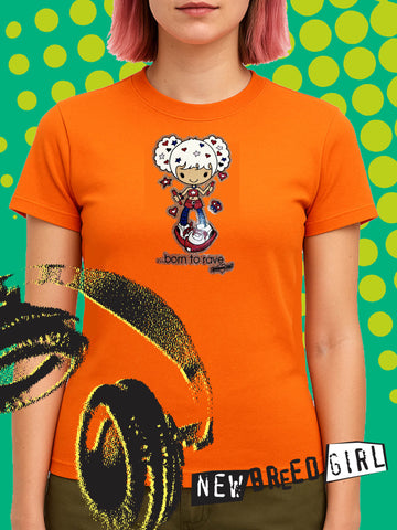 NewBreed®: Yr. 2000 Born To Rave Glitter Girlie~Y2K Snug Fit T Shirt