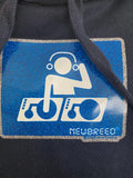 NewBreed®: 1998 Glitter Bathroom DJ Navy Hoodie: Petite Fit