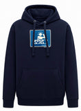 NewBreed®: 1998 Glitter Bathroom DJ Navy Hoodie: Petite Fit