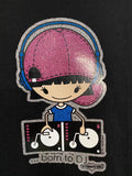 NewBreed® Y2K Glitter BORN TO DJ Crop-Heavyweight