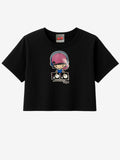 NewBreed® Y2K Glitter BORN TO DJ Crop-Heavyweight