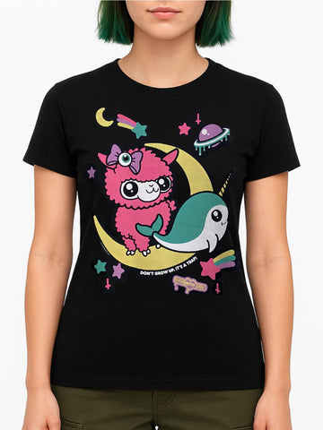 NewBreed Alpaca & Narwhal Don't Grow Up Regular Fit Tee