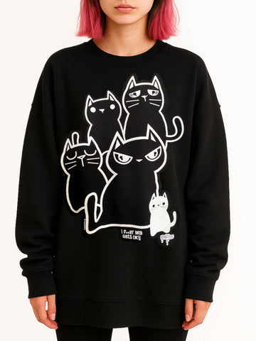 NewBreed Girl:  'I Fckn Like Cats OK' Cat Lady Pullover