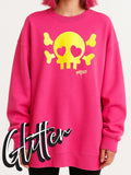 NewBreed Y2K Rare Jelly Glitter Skully Pullover