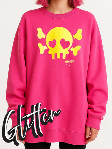 NewBreed Y2K Rare Jelly Glitter Skully Pullover