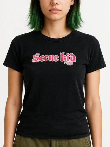 NewBreed®: Y2K Glitter Print Scene-Kid T Shirt- Extremely Limited Run