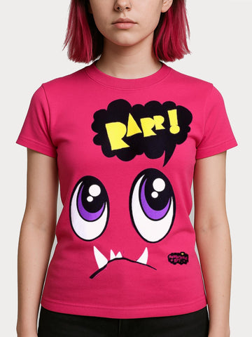 NewBreed Girl: Shy RARR Monsta Y2K Snug Baby Tee