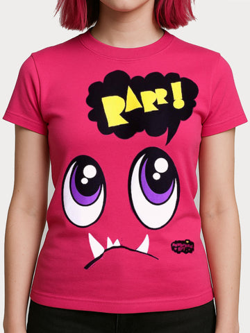 NewBreed Girl: Shy RARR Monsta Y2K Snug Baby Tee
