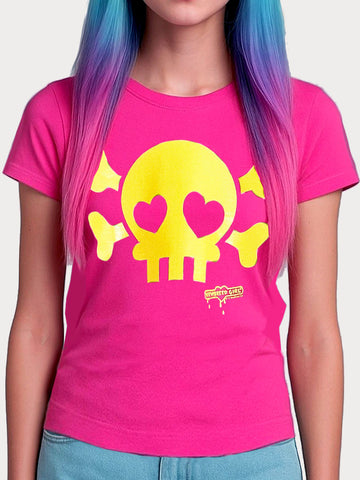 NewBreed Jelly Glitter Skully Snug Baby Tee