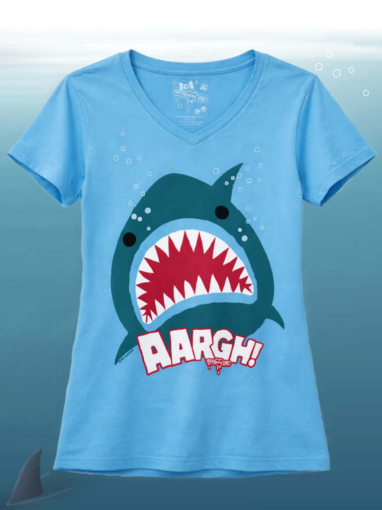 NewBreed® Y2K 2008 AARGH SHARK BAGGY V NECK T Shirt