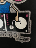NewBreed® Y2K Glitter BORN TO DJ Crop-Heavyweight