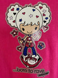 NewBreed®: Yr. 2000 Glitter Girlie BORN TO RAVE T Shirt- Regular Fit