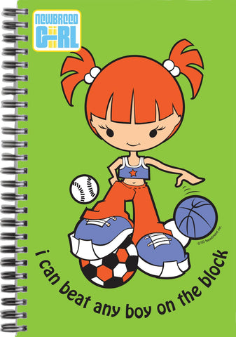 1990's Glitter Girliez I CAN BEAT ANY BOY ON THE BLOCK Notebook