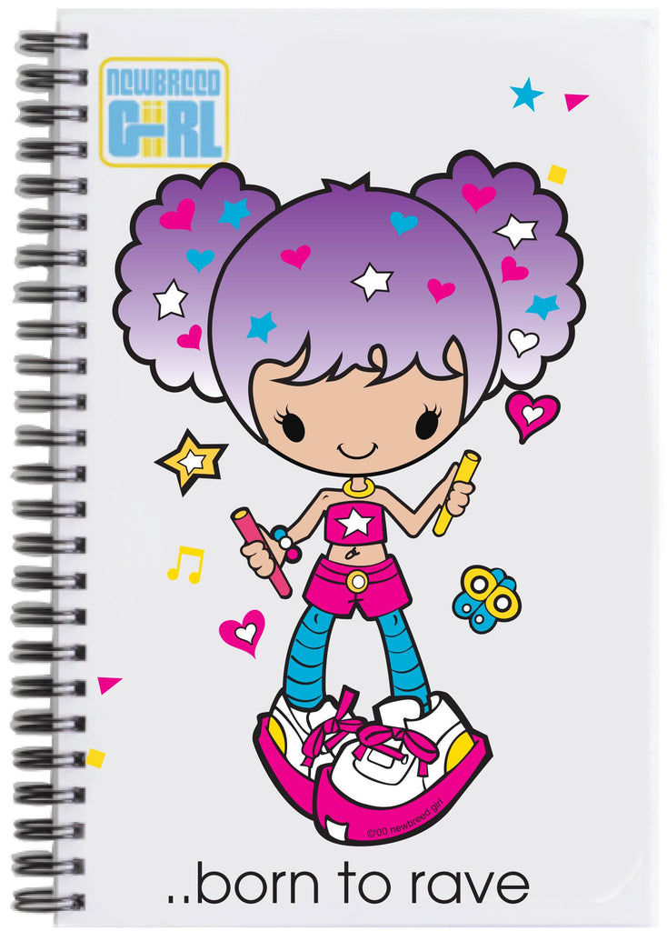 1990's Glitter Girliez BORN TO RAVE Notebook